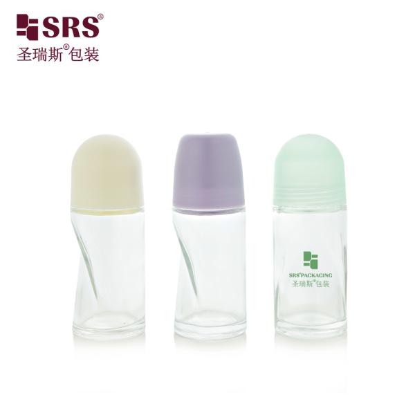 BLPG-B 50ml Nueva llegada Botella de desodorante roll-on de vidrio de diseño único vacío Contenedor de personalización