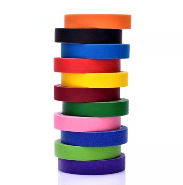 Rainbow Textured Paper Packing Adhesive Tape Roll Painters Masking Tape 50M