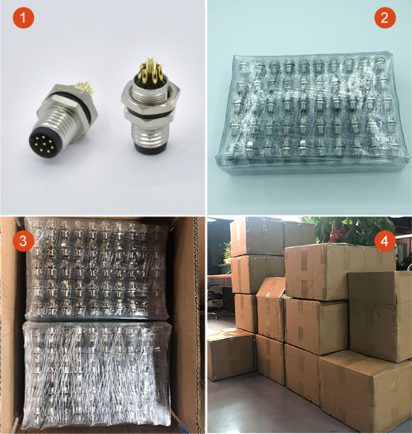 M8 Waterproof Connector China Factory Customized M8 a Code Assembly Waterproof Plastic Cable Connector