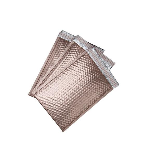 Protective Packaging Metallic Bubble Mailers Rose Gold Gravure Printing
