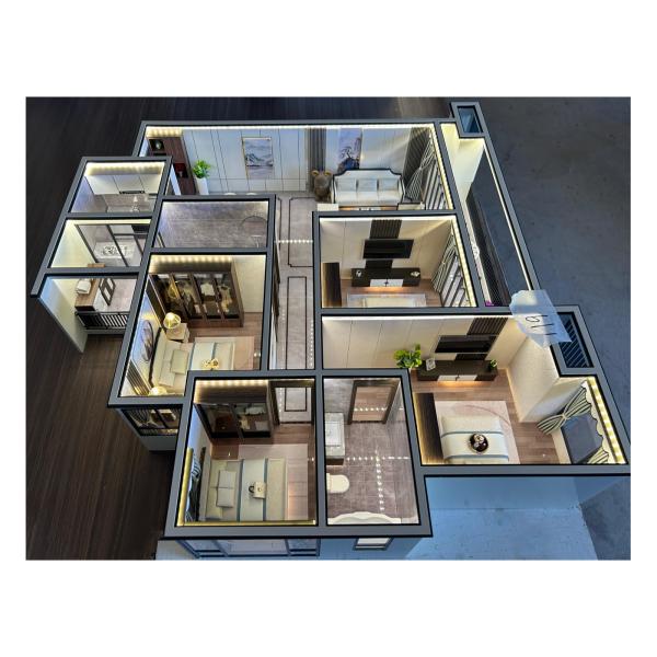 Contemporary House Interior Models 1:25 LED Illumination Interior Architecture Model