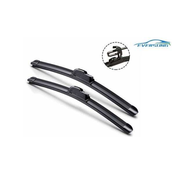 Black Boneless Wiper For  Universal Car Windscreen Wiper Blades With Soft Rubber  Materials