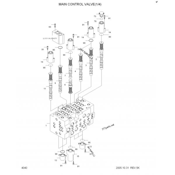 Belparts Excavator Control Valve R110-7 R130-5 R150-7 For Hyundai 31N3-10110 Control Repair