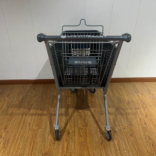 100L Galvanized Plastic Steel Metal Store Shopping Trolley Carts with Wire