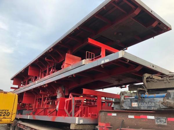 40ft 3 Axle Sea Container Trailer , Used Semi Flatbed Trailers Steel Material