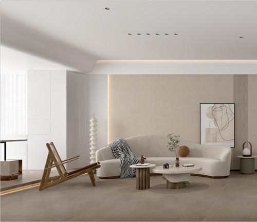 Indoor Brown Color Ceramic Floor Tiles For Textured Microcement Marmorino Porcelain Tiles