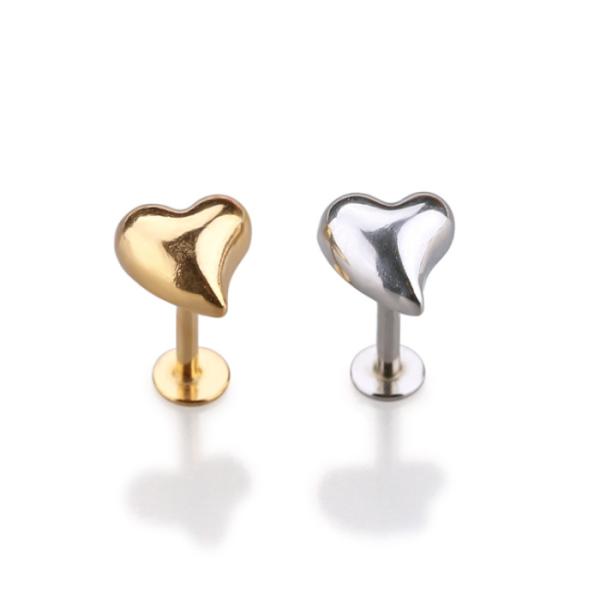 New arrival korea style labret ring heart shaped lip ring with cheap price