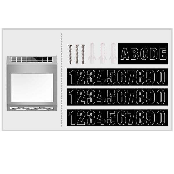 DC 4V Внешний солнечный дом Номер светодиодные двери петь стены из нержавеющей стали 500mAh
