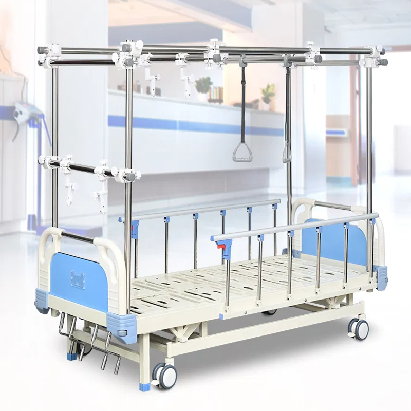 Manual Three-Function Hospital Bed with Height Adjustment and Aluminium Alloy Frame for Nursing Home Use