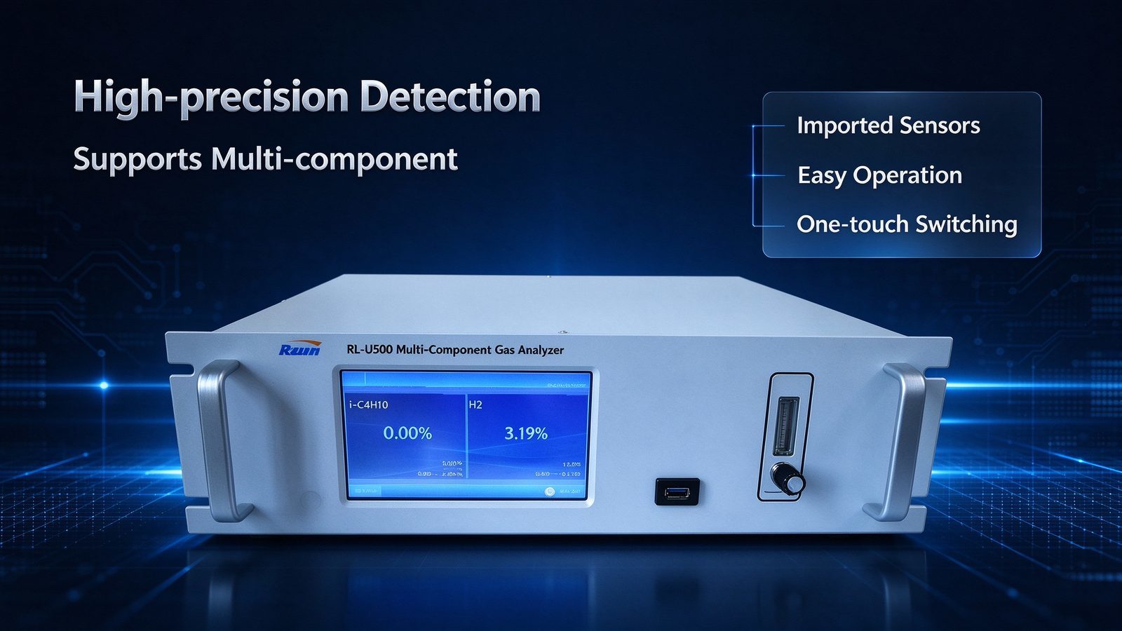 Online Multi Gas Analyzer Metal Construction O2 CO CO2 CH4 H2 H2S NH3 DP CnHm
