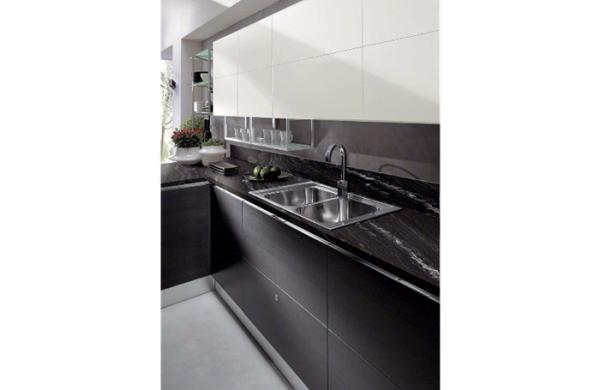 Granite Countertops In Kitchen , Agatha Black Granite Countertop Polish Finished