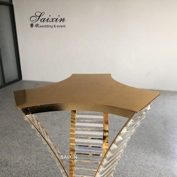ZT-538 Saixin Flower Metal Stand com Cristal de contas Vaso Para a Decoração de Mesa de Casamento