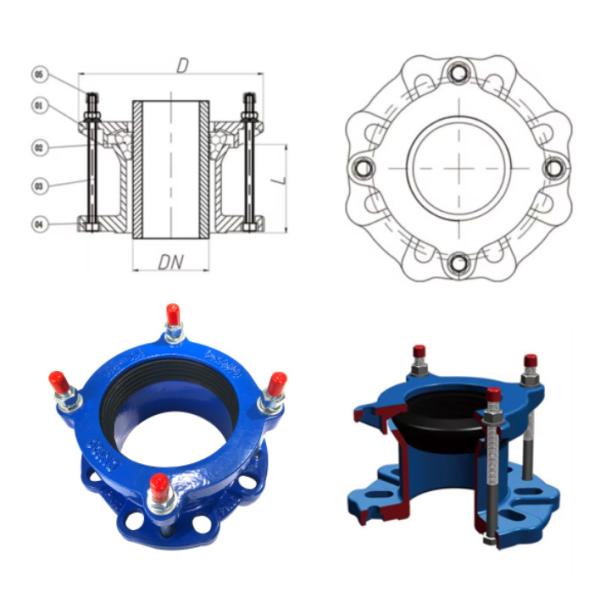 DN1600mm HDPE Flange Adapter Ductile Iron Flange Adapter Stainless Steel Connectors