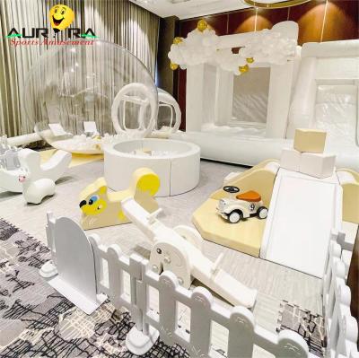 Popular White Children Soft Play Set Playground Aluguer Negócios Soft Baby Climb