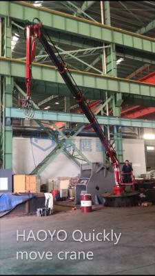 Quickly Move Telescopic Boom Marine Crane With A Grab For Sea Farm marine cranes for sale