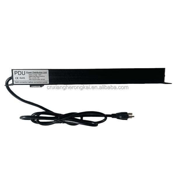 Black 8 Ways 20A Double-Break Switch American Standard Power Socket PDU for Server Room