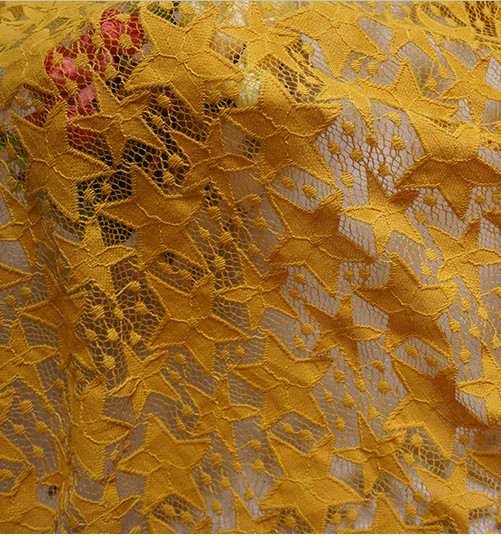 2017 Hot Sale Pink Hollow-out the Five-Star Flower Fall-Plate Stitch  Lace  Fabrics