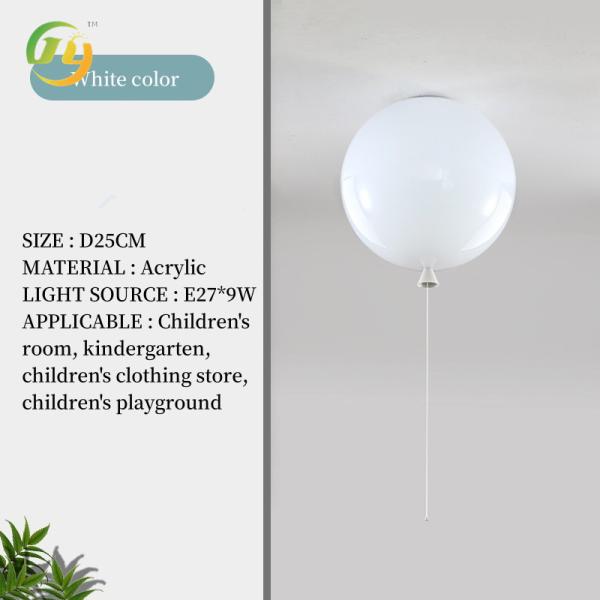JYLIGHTING Modern Creative LED Children's Ceiling Light Colorful Balloon Pendant for School Kindergarten Bedroom