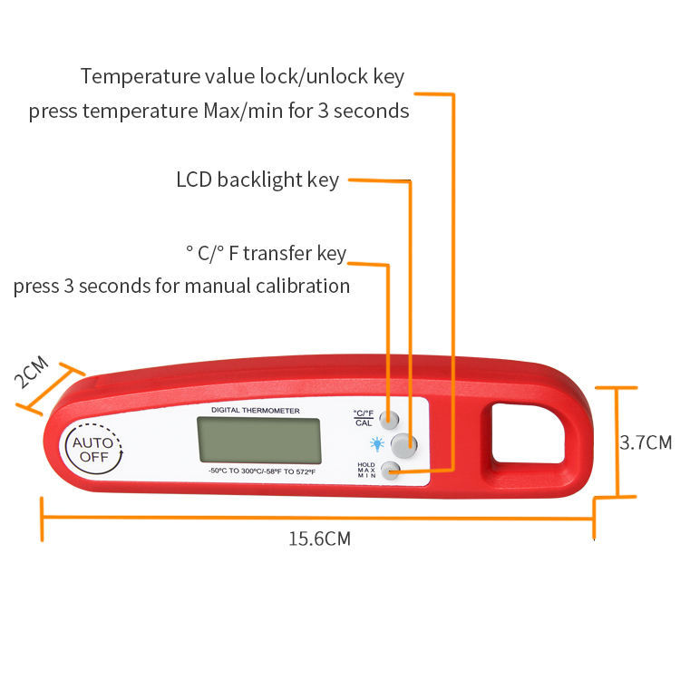 DTH-149R -50 to 300℃ Instant Read Digital Food Thermometer For Kitchen Candy Grill Barbecue