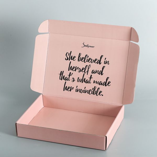 Custom Logo Printed Pink Corrugated Mailer Box – 3-Layer Kraft Paper Shipping Box For Apparel Electronics & Branded Packaging