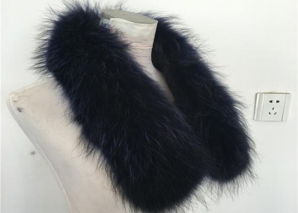 Green Medium / Large 100% Gunine Raccoon Fur Collar For Coats