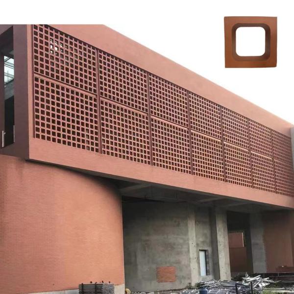 Terracotta Wall Breeze Blocks Heat Insulation 800 Centigrade Red Brick School Building Decoration Material