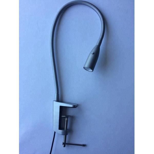 4V DC Voltage Flexible Gooseneck LED Desk Lamp with Clamp Silver Finish