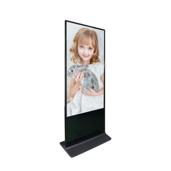 50 Inch Smart Vertical Advertising Display Wireless Totem Kiosk Aluminum OEM 4K Media Player Digital Signage Monitor
