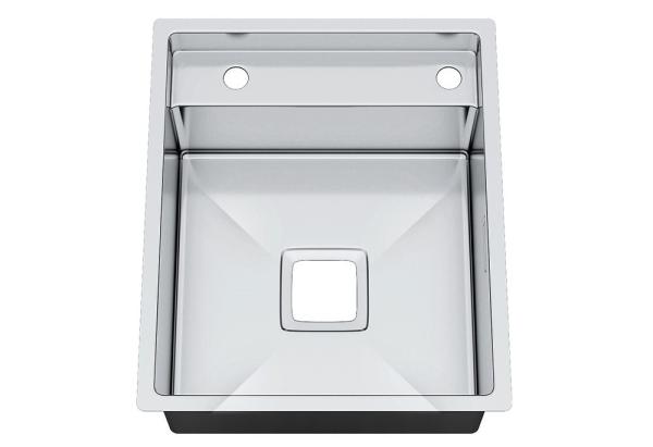 Handmade Top Mount Stainless Steel Sink , Square Hole Commercial Sink Unit