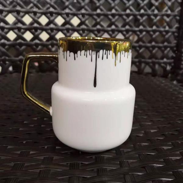 Ceramic Mugs Fashion Coffee Cups Nordic Blank OEM Porcelain White Gold Mug