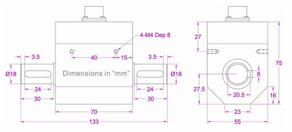 Shaft to shaft rotary torque sensor 5lbf-ft 10lb-ft 20 lb*ft 30lb*ft 50 lbf-ft