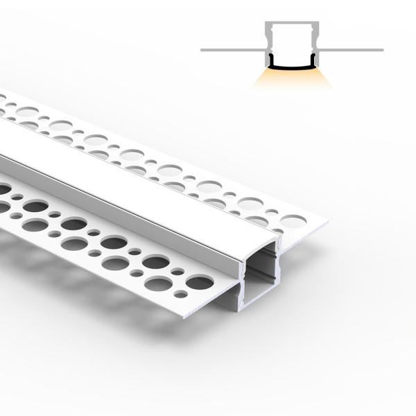 Profilé en aluminium pour bande LED, installation encastrée avec dissipation thermique optimisée