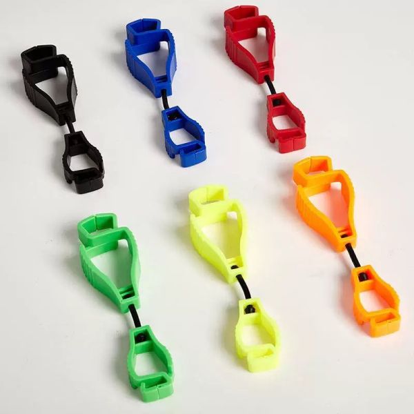 Custom Printing Logo Glove Clip Yellow Polythelene Hanger Safety Glove Holder Plastic Work Glove Clips