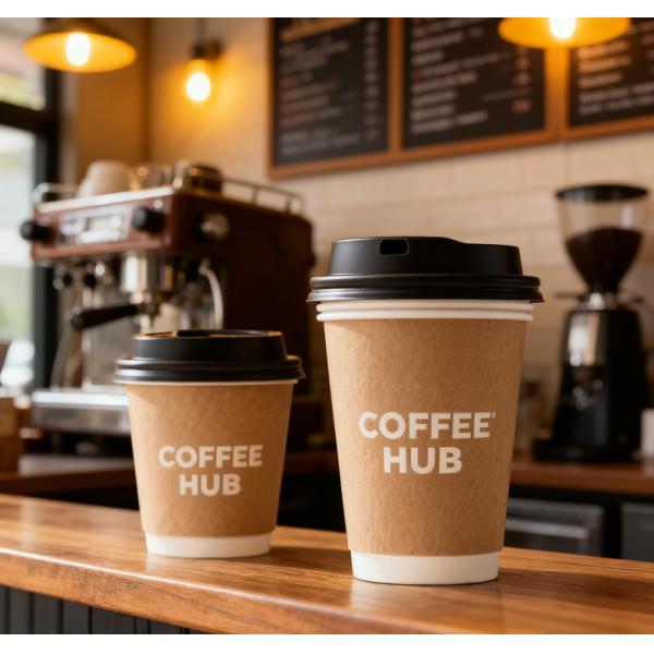 Customized logo eco-friendly disposable takeaway hot drink paper coffee cup