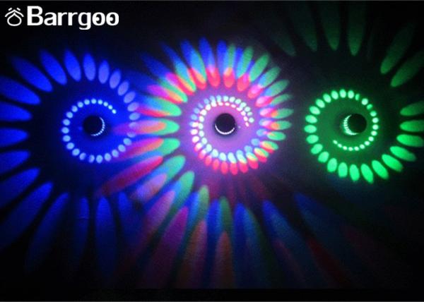 3W Colorful Aluminum Spiral Indoor LED Wall Lights For  KTV Karaoke Bar