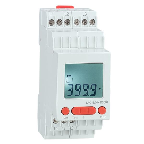 DV2-3SM415 Relays LCD Display Relays Three Phase Loss Phase Reversal Phase Asymmetry Voltage Protecter 415V