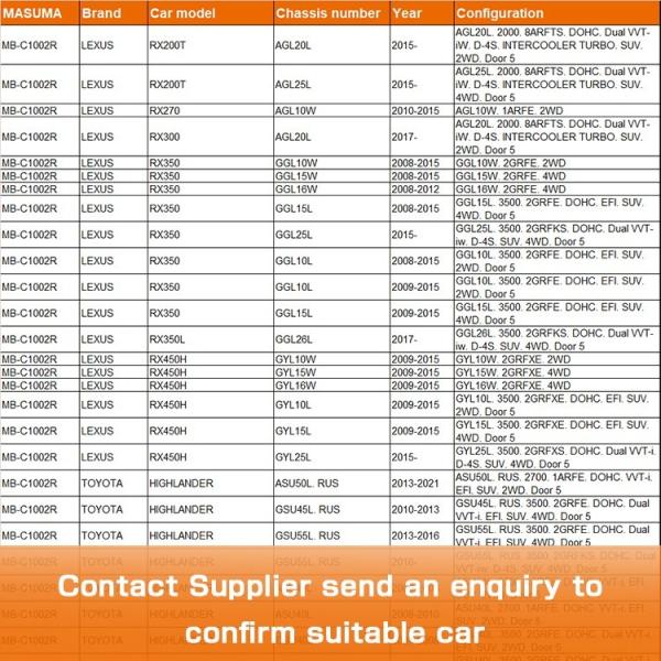 43330-09780 MASUMA Systèmes de suspension automatique Joints à billes de suspension pour LEXUS RX200T OE