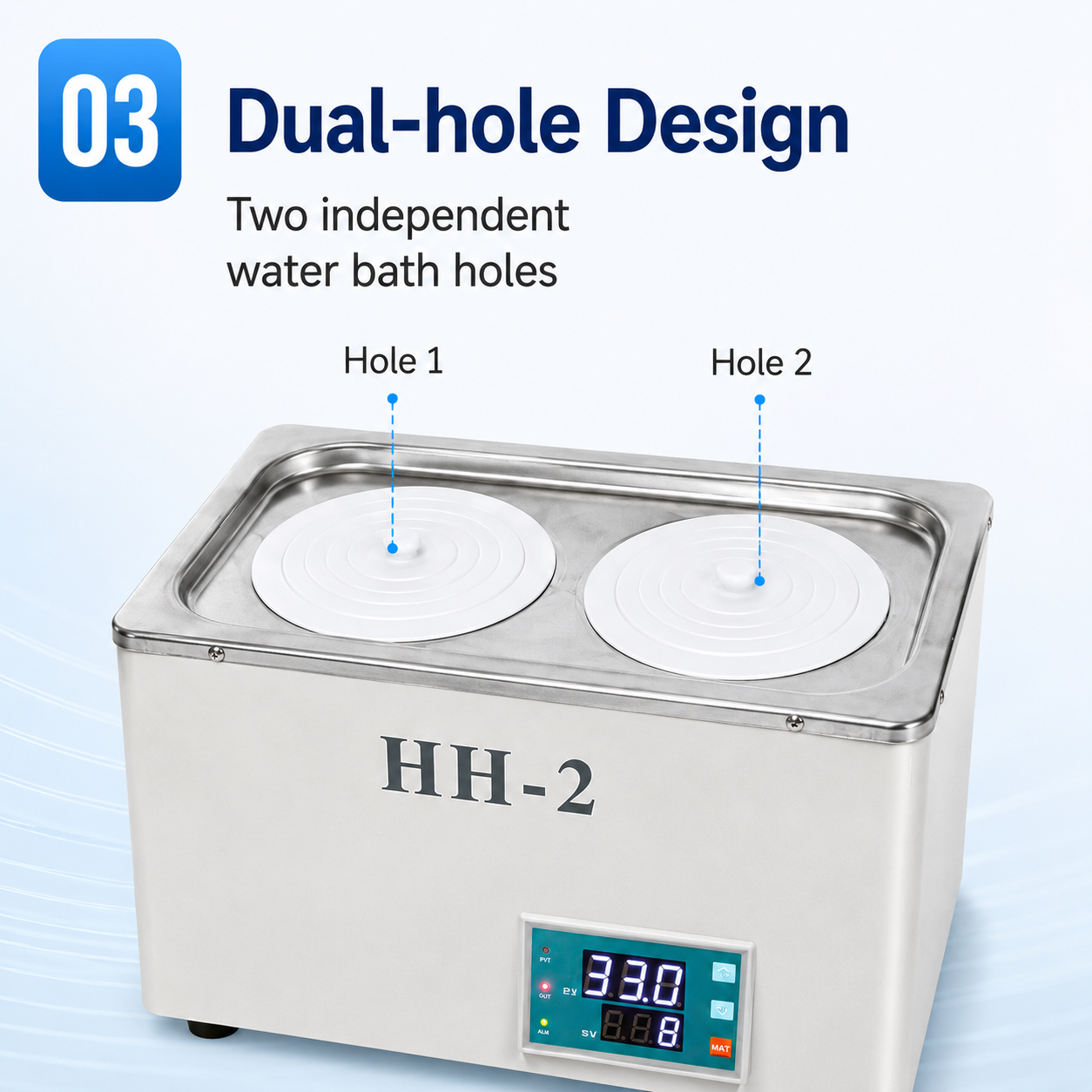 Cenlee Laboratory Reagent Incubation Dual Hole PID Digital Control Room Temp to 100C Constant Temperature Water Bath