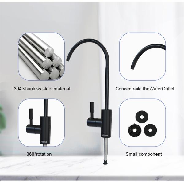 Long Nozzle Modern Flexible Black Stainless Steel Taps Kitchen Faucet