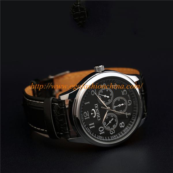 010B Fashion Jewelry Wholesale Stainless Steel Watches Leather Band Quartz Analog Watches