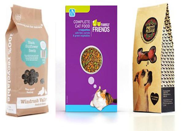 Food Grade Aluminum Foil Stand Up Pouch , Laminated Pet Dog Food Zip Lock Plastic Bags