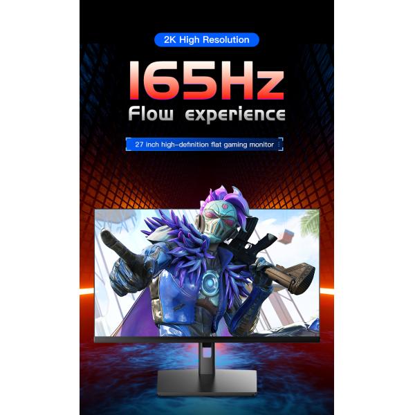 OEM 27 Inch Frameless Nano IPS PC Gaming Monitor 300cd/M2 With RGB Lighting