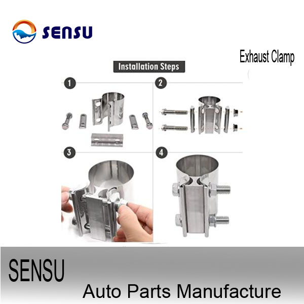 High Tension SS201 Stainless Steel Exhaust Pipe Clamp 1.50inch Easy Insullation
