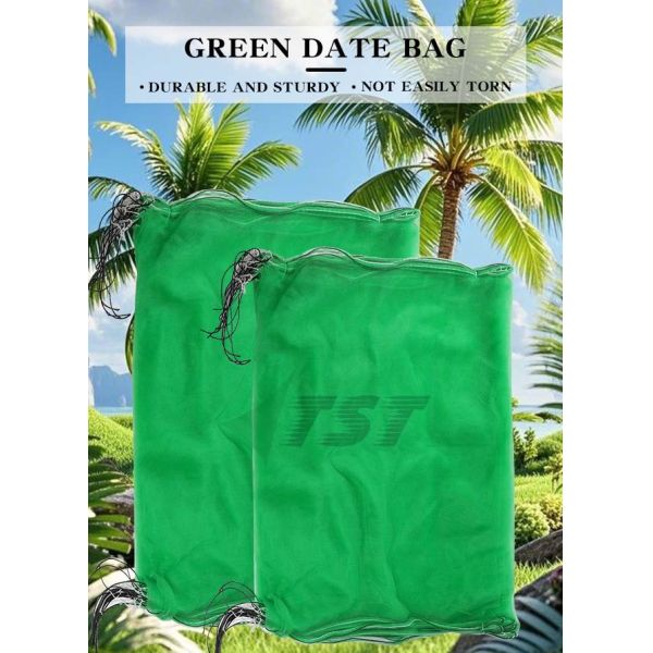 Monofilament Green Date Palm Mesh Bag HDPE Sewn By Double Stitch