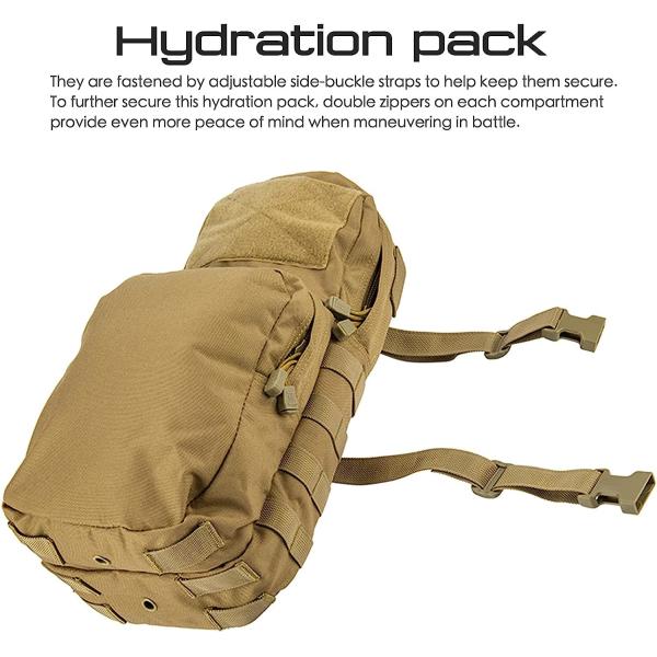 Tactical Hydration Pack Nylon, Molle Hydration Carrier Bag Water Reservoir Bag for Tactical Backpack Plate Carrier