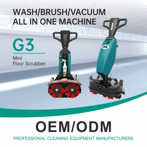 Battery Powered Mini Floor Scrubber Buffer Cleaning Machine Hand Pushed Industrial