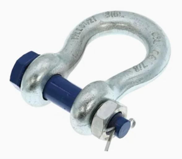 Raccord de gréage de type US G2130 – Manille à lyre/d'ancrage haute résistance avec boulon de sécurité et écrou