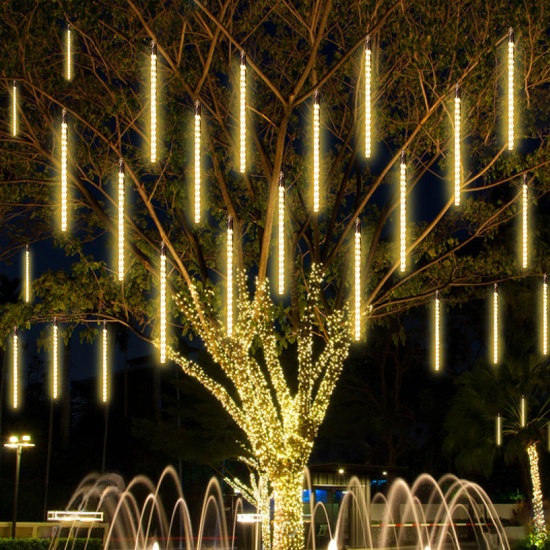 Dynamic Meteor Shower, LED Meteor String Lights Outdoor Garden Holiday Atmosphere Lighting