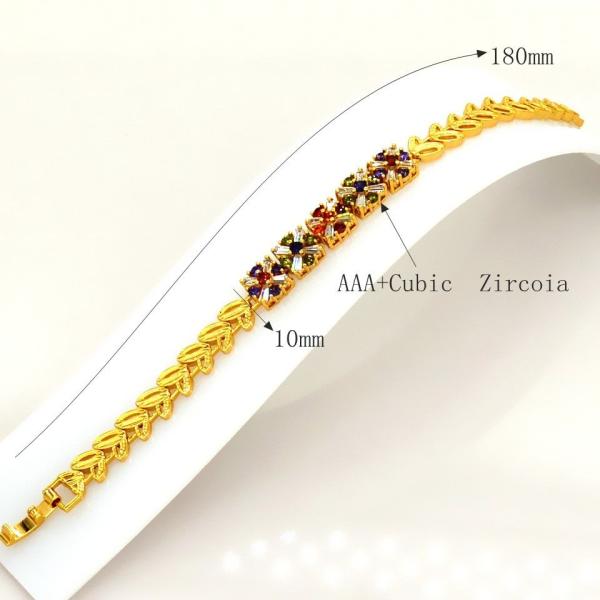 Classic 18K Gold Plated Cubic zirconia Bracelet & bangles factory wholesale high quality