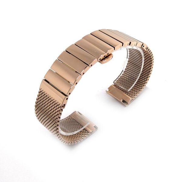 PVD Stainless Steel Solid Link Watch Band - RoHS Compliant
